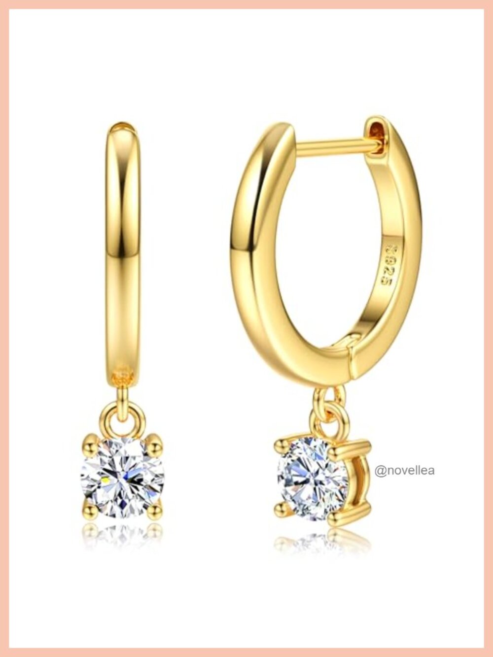 Moissanite Hoop Earrings 925 Sterling Silver Huggie Hoops D Color VVS1